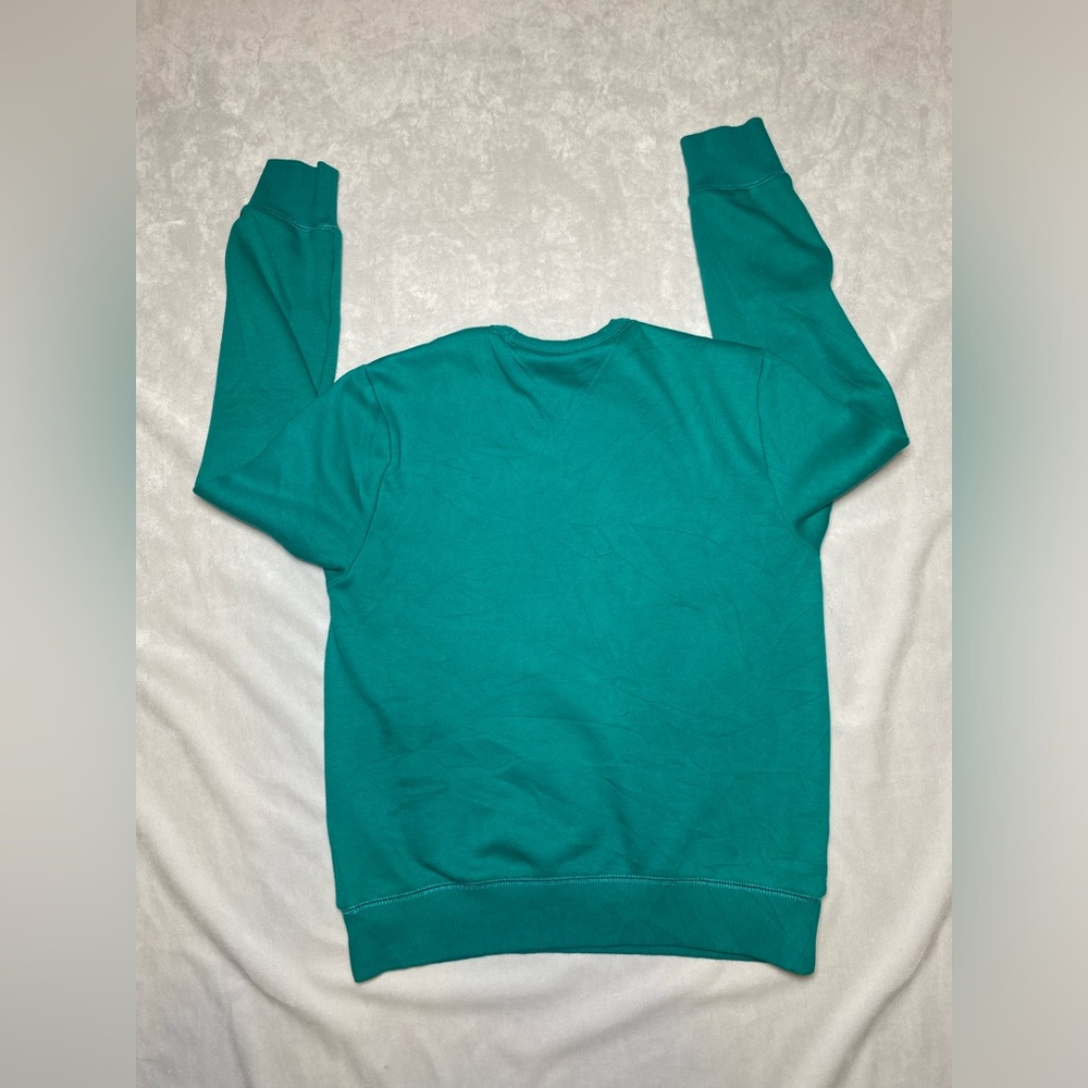 Vintage‎ Tommy Hilfiger Denim Sweatshirt Spellout Aqua Crewneck Men’s Size SMALL - Picture 6 of 7